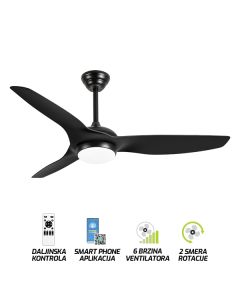 FORMA Plafonski ventilator sa svetiljkom 3000K-6400K FV3101-132 BK