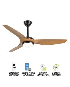 FORMA Plafonski ventilator sa svetiljkom 3000K-6400K FV3101-132 BR