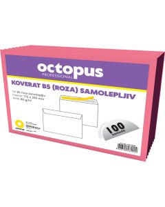 OCTOPUS Koverat b5 rozi 100/1 samolepljivi  unl-0034 - 4696-1