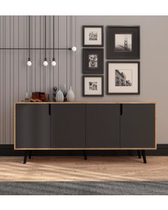 HANAH HOME Komoda Latina Modern 180, svetlo braon/antracit