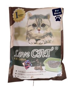LOVE CAT Posip za mačke od bambusa i soje sa aktivnim ugljem 6L - 4712847010031