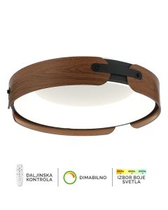 FORMA LED plafonska lampa F2097-75C BK+DWD, crna/braon