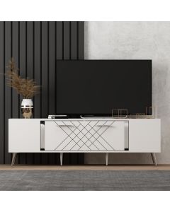 HANAH HOME TV komoda Detas, bela/srebrna - 475OLV1137