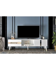 HANAH HOME TV komoda Vania, bela/zlatna - 475OLV1154
