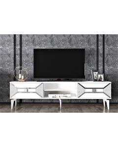 HANAH HOME TV komoda Yumedi, bela/srebrna - 475OLV1159