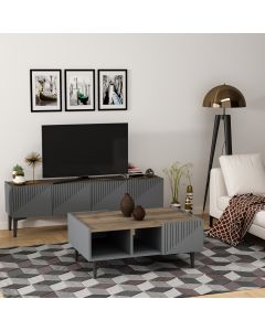HANAH HOME Klub sto Draw, antracit - 475OLV1301