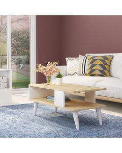 HANAH HOME Klub sto Ayca, krem/bela