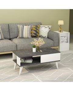 HANAH HOME Klub sto Seul, bela/crna - 475OLV1328