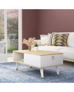 HANAH HOME Klub sto Delux, krem/bela