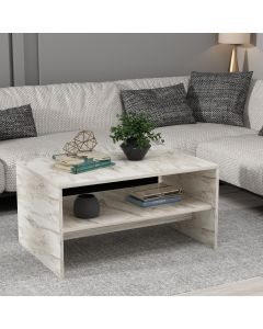 HANAH HOME Klub sto Apollon, bela/mermer - 475OLV1348