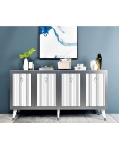 HANAH HOME Komoda Bare, bela/srebrna - 475OLV1736
