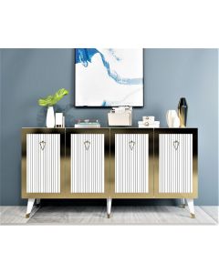 HANAH HOME Komoda Bare, bela/zlatna - 475OLV1737
