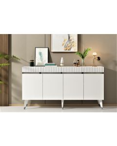 HANAH HOME Komoda Defne, bela/srebrna