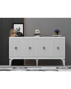 HANAH HOME Komoda Midas, bela/silver - 475OLV1753