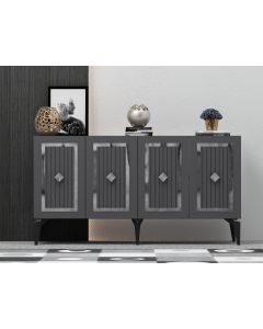 HANAH HOME Komoda Nora, antracit/srebrna - 475OLV1755