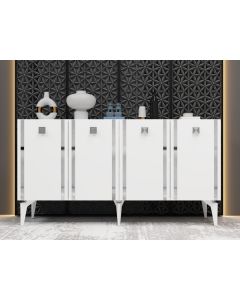HANAH HOME Komoda Doruk, bela/srebrna - 475OLV2672