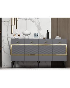 HANAH HOME Komoda Ipek, antracit/zlatna - 475OLV2676