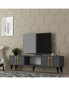 HANAH HOME TV komoda Asel, antracit/zlatna