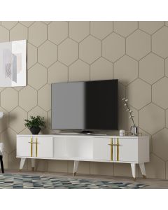 HANAH HOME TV komoda Asel, bela/zlatna