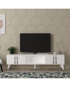 HANAH HOME TV komoda Asel, bela/srebrna