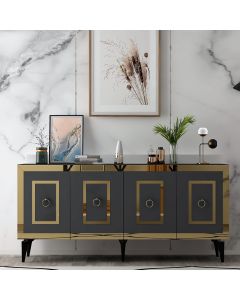 HANAH HOME Komoda Karya, antracit/zlatna