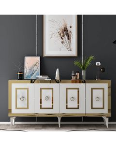 HANAH HOME Komoda Karya, bela/zlatna - 475OLV2745