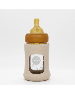 Hevea flašica sa širokim otvorom i zaštitnim rukavom Boja peska 1 kom, 150ml/5oz - 478601
