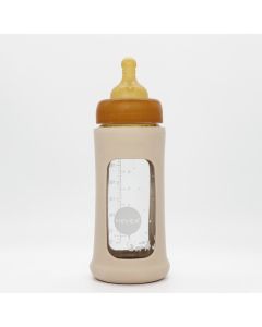 Hevea staklena flašica sa širokim otvorom i zaštitnim rukavom 1 kom, 250ml/8.5oz, Boja peska - 478607