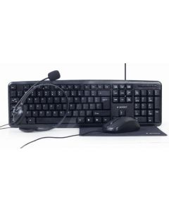 GEMBIRD KBS-UO4-01 4-in-1 office set, tastatura, slusalice, mis i podloga - 42553