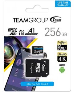 TEAM GROUP TeamGroup MICRO SDXC 256GB UHS-I ELITE +SD Adapter TEAUSDX256GIV30A103 - 42708
