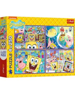 TREFL Puzzle Ludi svet Sunđer Boba - 4x250 delova - 103462-13342