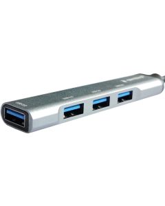 GEMBIRD UHB-U3P4-05 4-port HUB, Type-C+USB 3.0 Aluminum - 43121
