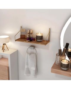 HANAH HOME Zidna polica Dekoratif Duvar Rafi, braon/zlatna - 498HFT1101