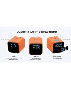 Nano 45W putni zidni punjač sa ekranom, USB-C port, plavi