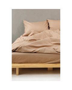 STEFAN Posteljina damast pruga 200x200cm kafa - 5004p-kafa
