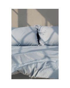 STEFAN Posteljina damast pruga 200x200cm plava - 5004p-plava