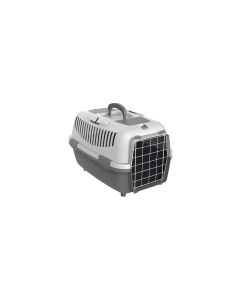 PETMAX Transporter metalna vrata Lux 3 siva 61x40x38 cm - 50122-1