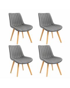 MODUL Trpezarijska stolica Linea Wood siva c-413, set od 4 stolice