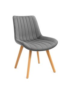 MODUL Trpezarijska stolica Linea Wood siva c-413