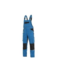 CANIS Radne pantalone sa tregerima CXS Strech, svetloplava/crna - 5739450
