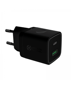 CELLY Punjač adapter, 20W, USB A+Type C, crna - BLTC20WUSBUSBC