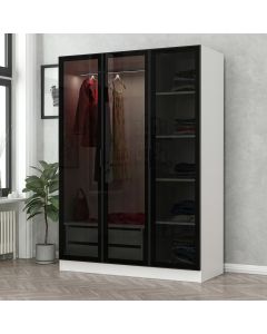 HANAH HOME Ormar sa staklenim vratima Kale 2274, crna/bela - 506MNR2274