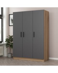 HANAH HOME Ormar Kale 2284, antracit/braon - 506MNR2284
