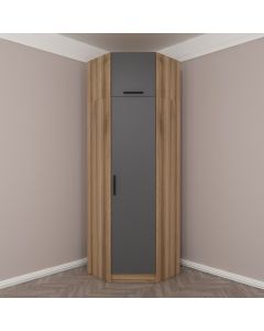 HANAH HOME Ugaoni ormar Kale, antracit/krem