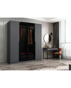 HANAH HOME Ormar Kale Plus 7802, crna/siva