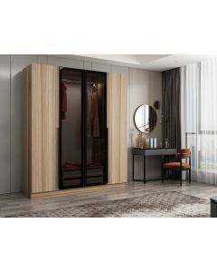 HANAH HOME Ormar Kale Plus 7818, crna/braon