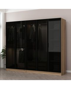 HANAH HOME Ormar sa staklenim vratima Kale 7649, braon/crna