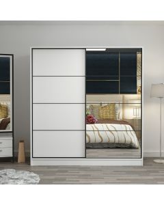 HANAH HOME Klizni ormar sa ogledalom Kale 3961, bela