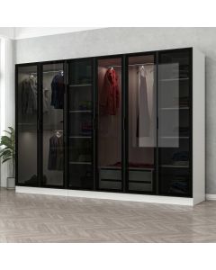HANAH HOME Ormar sa staklenim vratima Kale 6637, bela/crna
