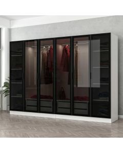 HANAH HOME Ormar sa staklenim vratima Kale 6638, bela/crna